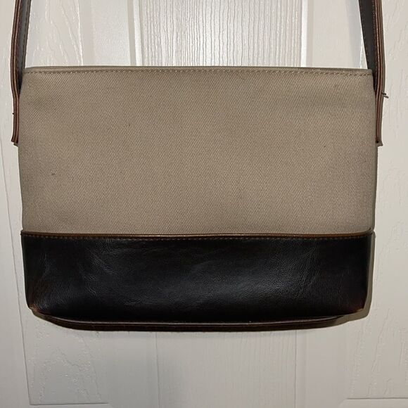 Crazy Horse |A Liz Claiborne Co.| Vintage Canvas & Leather 90’s Shoulder Bag - Picture 7 of 13